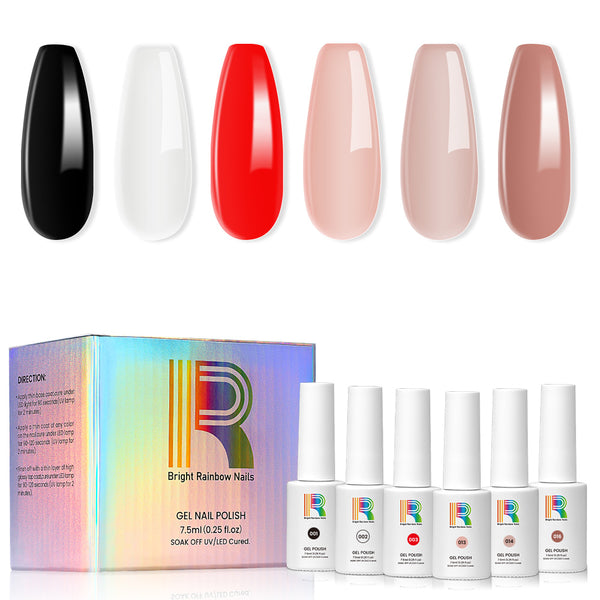 Primary & Nudes – 6-Color Gel Polish Set 7.5ml