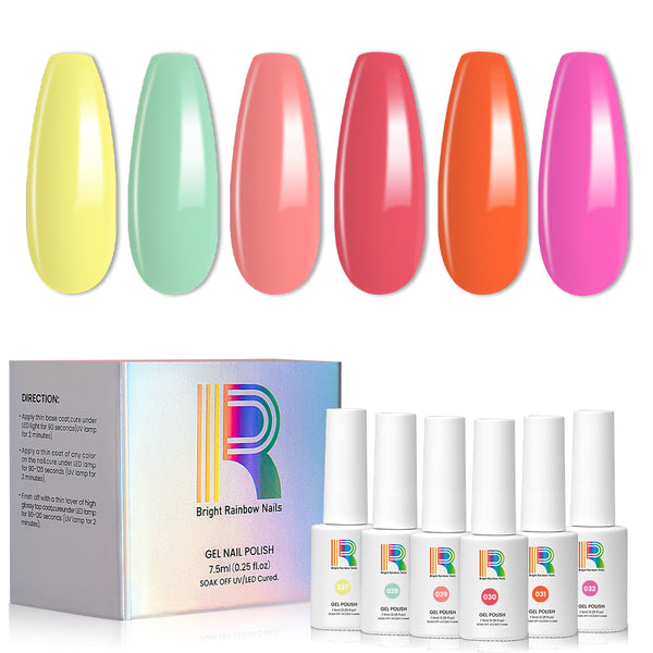 Citrus Sorbet - Gel Nail Polish 6 Colors Set 7.5ml