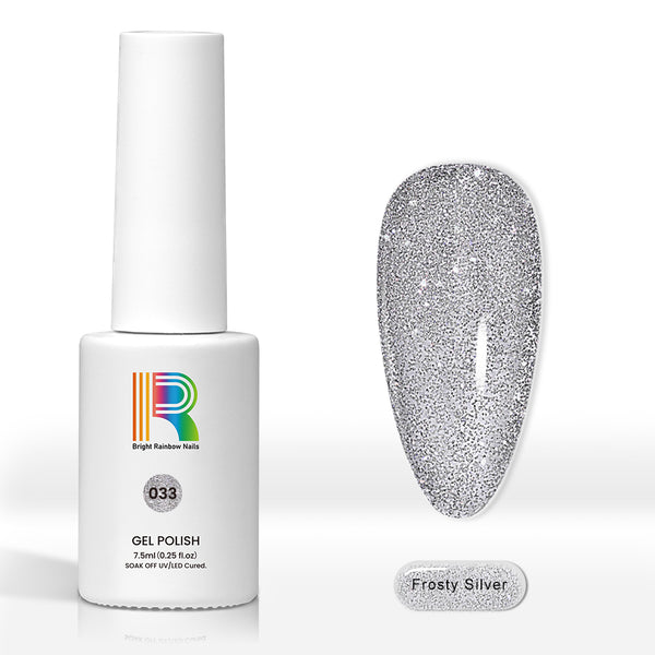 Frosty Silver - Reflective Glitter gel nail polish 7.5ml