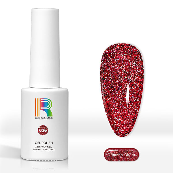 Crimson Cheer - Reflective Glitter gel nail polish 7.5ml