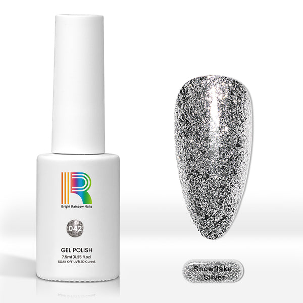 Snowflake Silver - Matallic Glitter gel nail polish 7.5ml