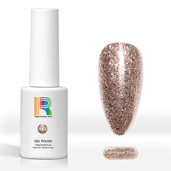 Champagne Toast - Matallic Glitter gel nail polish 7.5ml