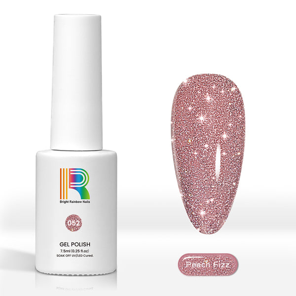 Peach Fizz - Reflective Glitter gel nail polish 7.5ml