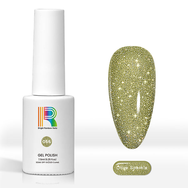 Olive Sparkle - Reflective Glitter gel nail polish 7.5ml