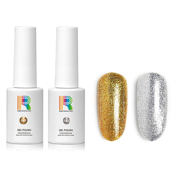 Gold & Silver Glitter Gel Polish Duo 7.5ml