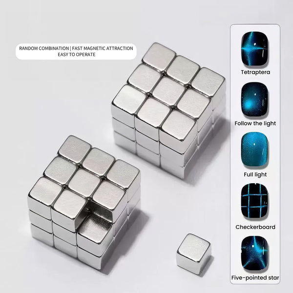 27-Piece Magnetic Cube Set – 3D Cat Eye Nail Design Kit