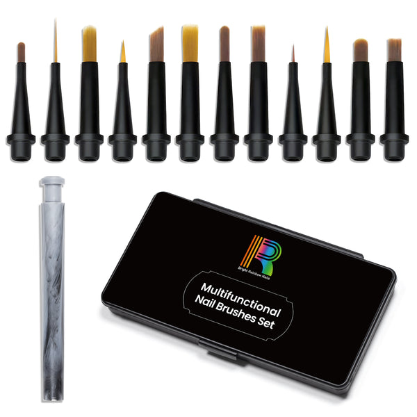 12-Piece Nail Art Brush Set – Multifunctional Gel & Detail Brushes