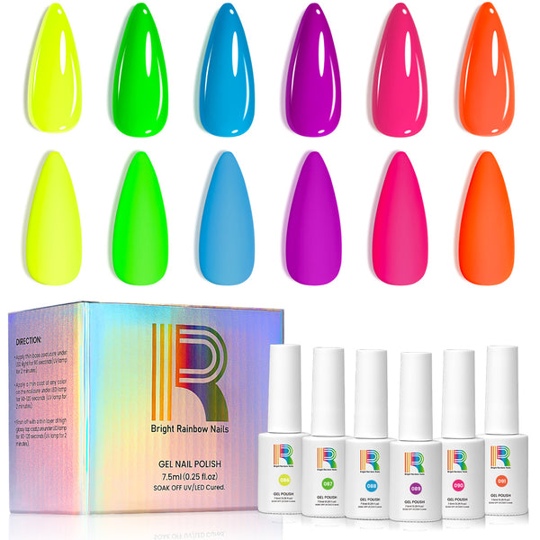 Fluoro Pop – Neon Gel Polish 6 Colors Set 7.5ml