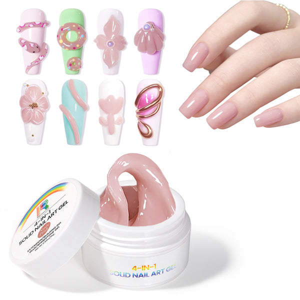 Nude Pink 4-IN-1 Solid Nail Art Gel  15ml