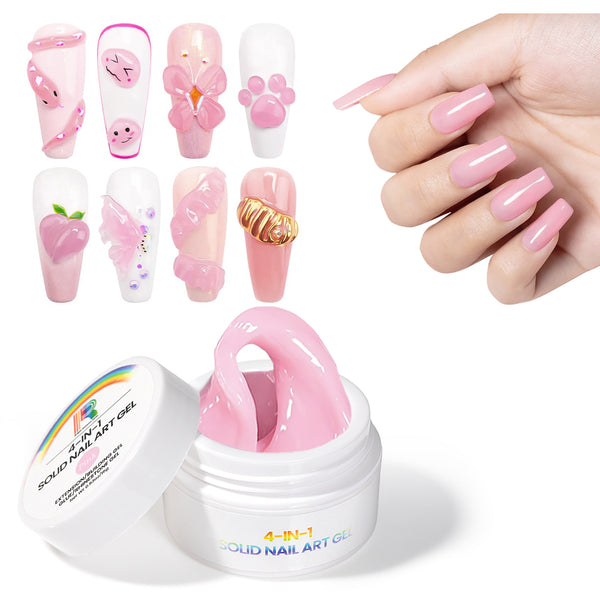 Pink 4-IN-1 Solid Nail Art Gel  15ml