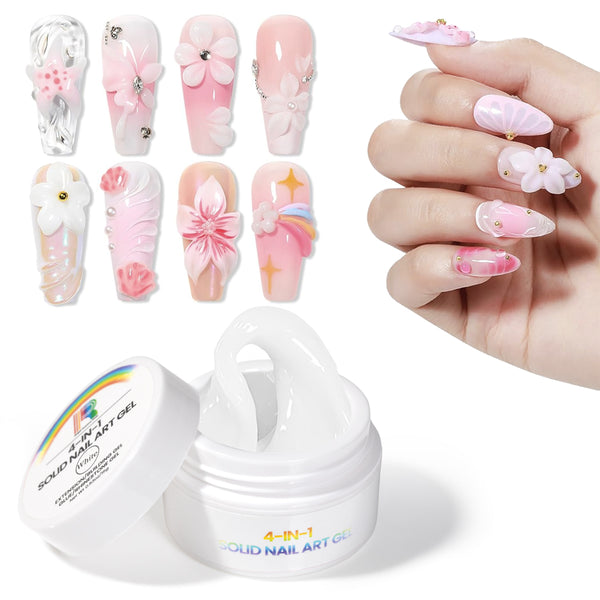 White 4-IN-1 Solid Nail Art Gel  15ml